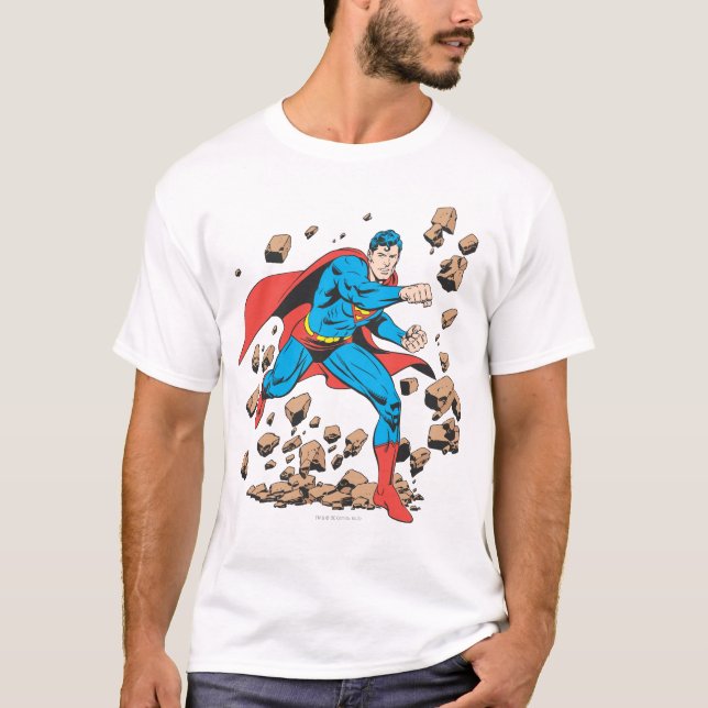 Superman Springa i Rubble Tee Shirt (Framsida)