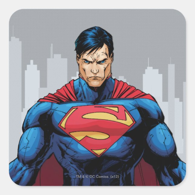 Superman Ständiga Fyrkantigt Klistermärke (Framsida)