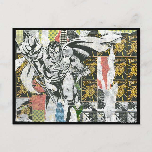Superman - Stiga upp upp-kollage Vykort (Framsida)