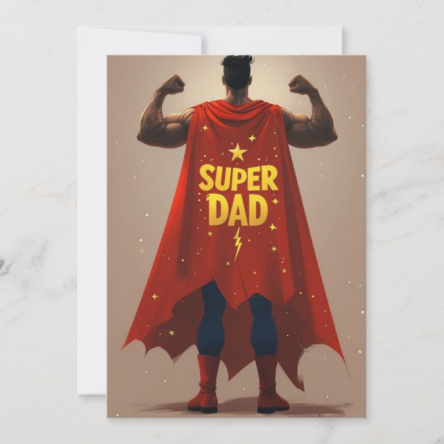 Superman Stil Fars dag-kort Inbjudningar (Framsida)