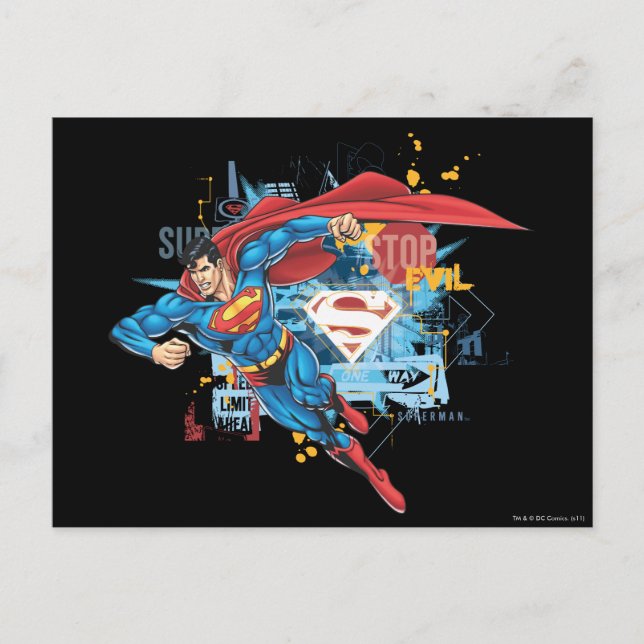 Superman - Stop Evil Vykort (Framsida)