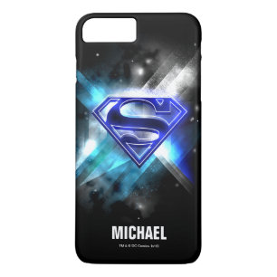 Superman Styliserad Blå vit Kristallfärgad Logo