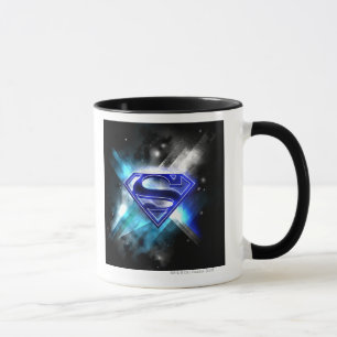 Superman Styliserad Blå vit Kristallfärgad Logo Mugg