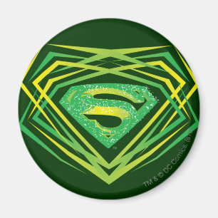 Superman Styliserad  Grönt Dekorativ Logotyp Magnet