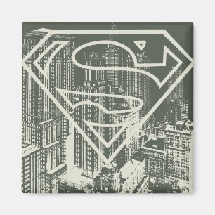 Superman Styliserad Grönt Metropolis Logotyp Magnet