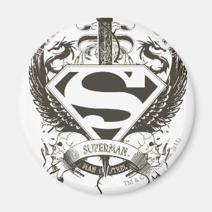 Superman Styliserad Honor, Truth on White Logotyp Magnet