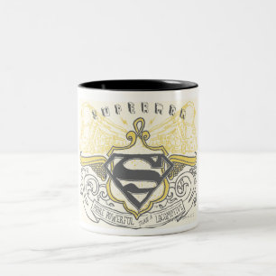 Superman Styliserad Logotyp av ritade Gulter i T Två-Tonad Mugg
