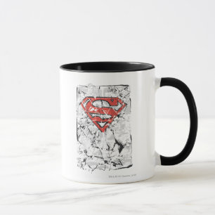 Superman Styliserad Logotyp av sammanlänkad Teckn Mugg