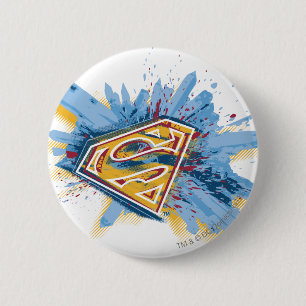 Superman Styliserad Logotypen Stänk Knapp