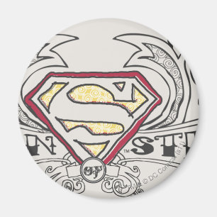 Superman Styliserad Logotypen Struktur Magnet