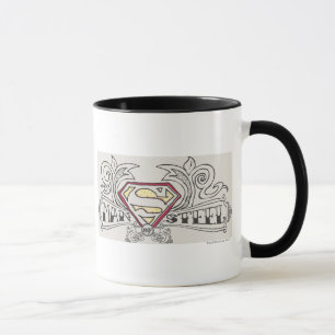 Superman Styliserad Logotypen Struktur Mugg
