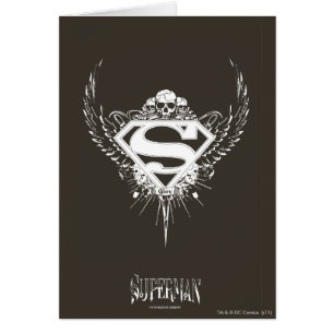 Superman Styliserad  Mörk Brun bakgrund Logotyp Hälsningskort