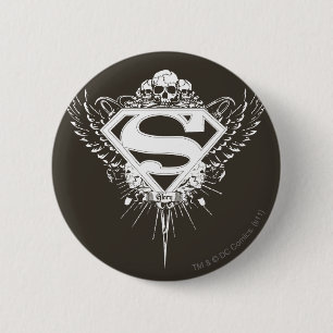 Superman Styliserad Mörk Brun bakgrund Logotyp Knapp