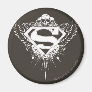 Superman Styliserad Mörk Brun bakgrund Logotyp Magnet