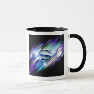 Superman Styliserad Shiny Blue Burst Logotyp Mugg