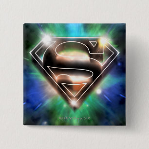Superman Styliserad Shiny Burst-Logotyp Knapp