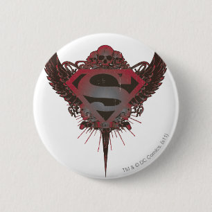 Superman Styliserad Skull och Vinge Logotyp Knapp