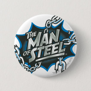 Superman Styliserad Stålets Logotyp Stänk Knapp