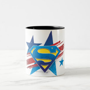 Superman Styliserad  Stars och stripes Logotyp Två-Tonad Mugg