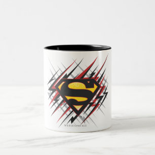 Superman Styliserad Svarta och röda Strejkor, Lo Två-Tonad Mugg
