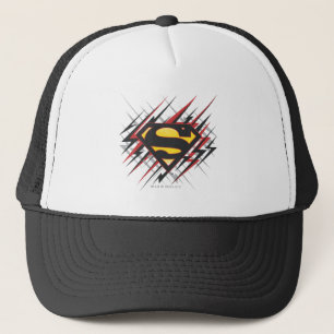 Superman Styliserad  Svarta och röda Strejkor, Log Truckerkeps
