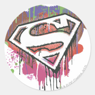 Superman Styliserad Twisted Oskuld Logotyp Runt Klistermärke