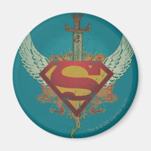 Superman Styliserad Vinge - Logotyp i bakgrunden Magnet