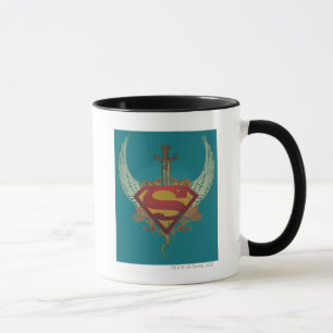 Superman Styliserad Vinge - Logotyp i bakgrunden Mugg