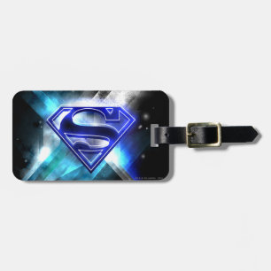 Superman Stylized Blå vit kristallLogotyp Bagagebricka
