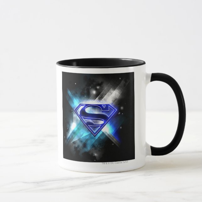 Superman Stylized | Blå vit kristallLogotyp Mugg (Höger)