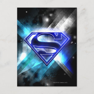 Superman Stylized   Blå vit kristallLogotyp Vykort