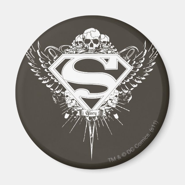 Superman Stylized | Brun Logotyp för Mörk Magnet (Framsidan)