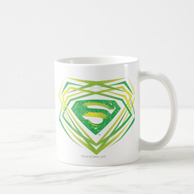 Superman Stylized | Dekorativ Logotyp för Grönt Kaffemugg (Höger)