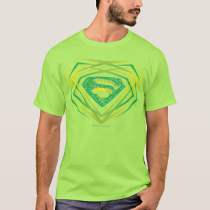 Superman Stylized Dekorativ Logotyp för Grönt Tröja