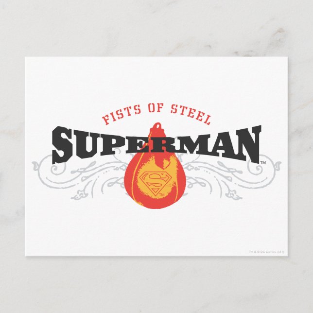 Superman Stylized | Fister av Logotyp av stål Vykort (Framsida)