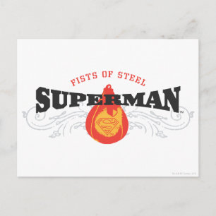 Superman Stylized   Fister av Logotyp av stål Vykort