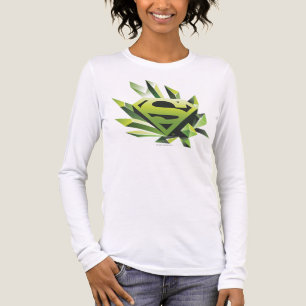Superman Stylized   Grönt Shield Logotyp Tee Shirt
