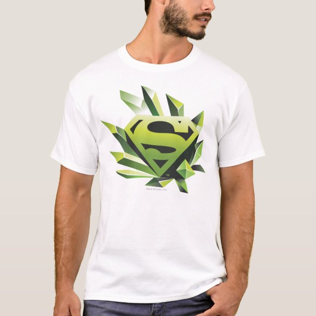 Superman Stylized | Grönt Shield Logotyp Tee Shirt (Framsida)