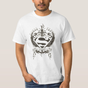 Superman Stylized Heder, sanning på vit Logotyp Tröja