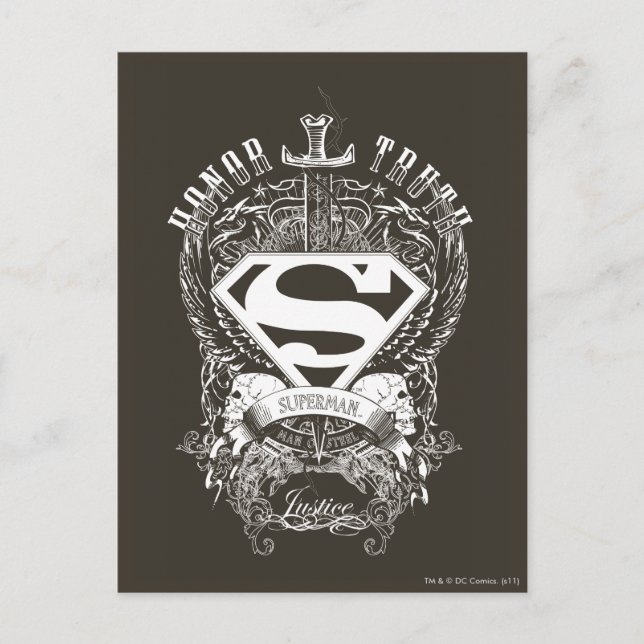 Superman Stylized | Logotyp för heder, sanning och Vykort (Framsida)