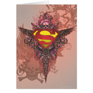 Superman Stylized Logotyp för rensningsdesign Hälsningskort