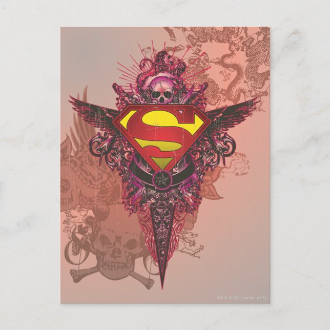 Superman Stylized | Logotyp för rensningsdesign Vykort (Framsida)
