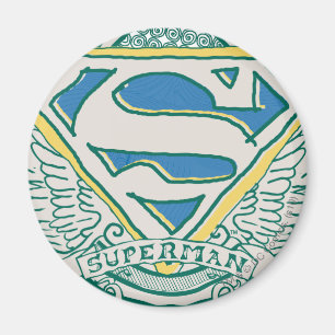 Superman Stylized Logotyp för skissad Vapensköld Magnet