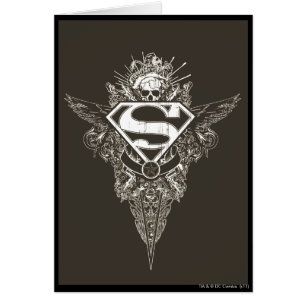 Superman Stylized Logotyp för stjärnor och skal Hälsningskort