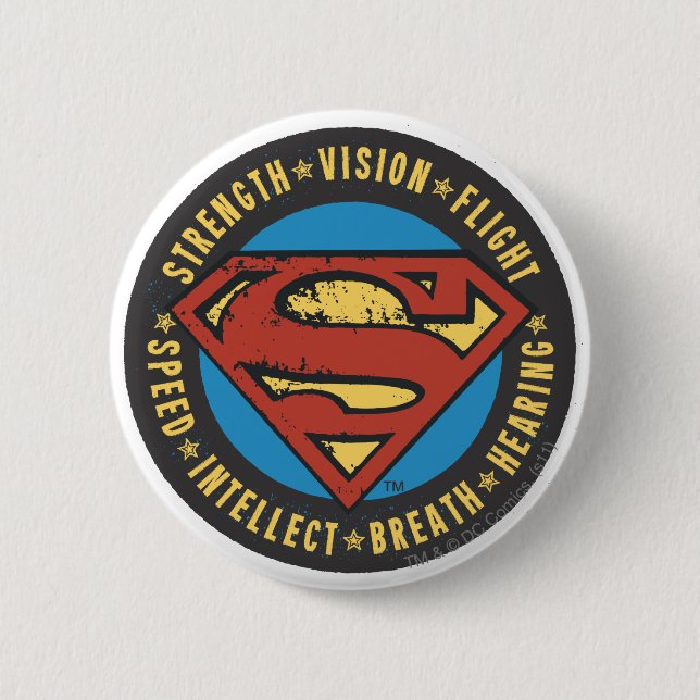 Superman Stylized | Logotyp för styrkevisionsflygn Knapp (Framsida)