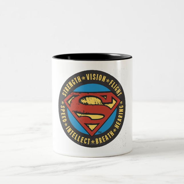 Superman Stylized | Logotyp för styrkevisionsflygn Två-Tonad Mugg (Center)