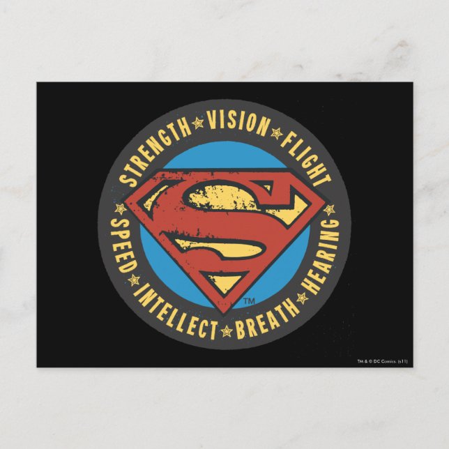 Superman Stylized | Logotyp för styrkevisionsflygn Vykort (Framsida)
