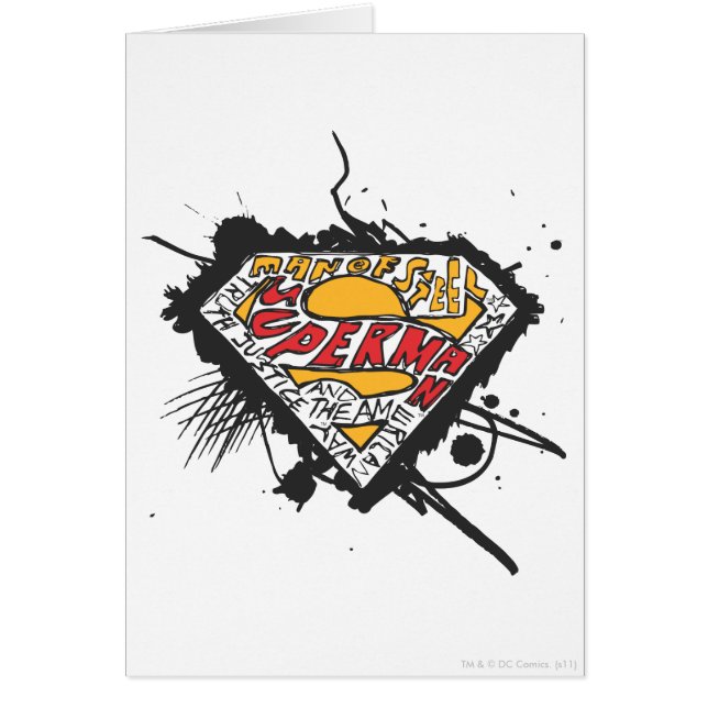 Superman Stylized | Logotyp med brev Logotyp Hälsningskort (Framsidan)
