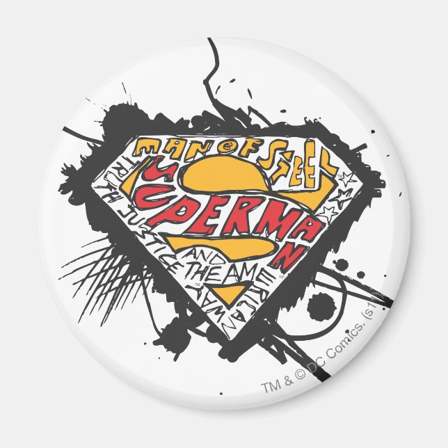 Superman Stylized | Logotyp med brev Logotyp Magnet (Framsidan)