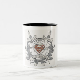 Superman Stylized Mild Manner Reporter Logotyp Två-Tonad Mugg